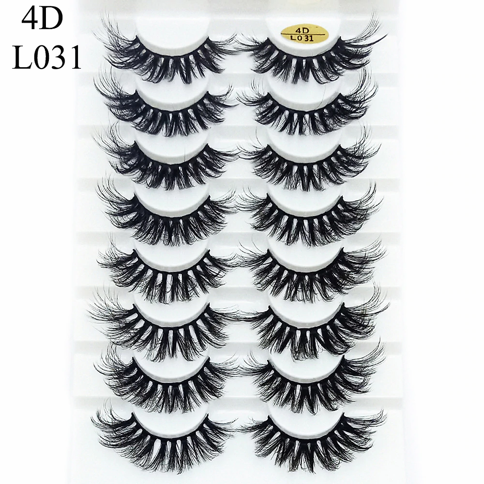 Thumbnail: 8 Pairs 3D Mink False Eyelashes Natural Wispy Fluffy Dramatic Volume Fake Lashes