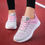 Thumbnail: Women Casual Shoes Fashion Breathable Walking Mesh Lace Up Flat Shoes Sneakers
