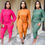 Thumbnail: Plus Size Active Wear Women Solid Color Two Piece Set Long Sleeve Tee Tops Long
