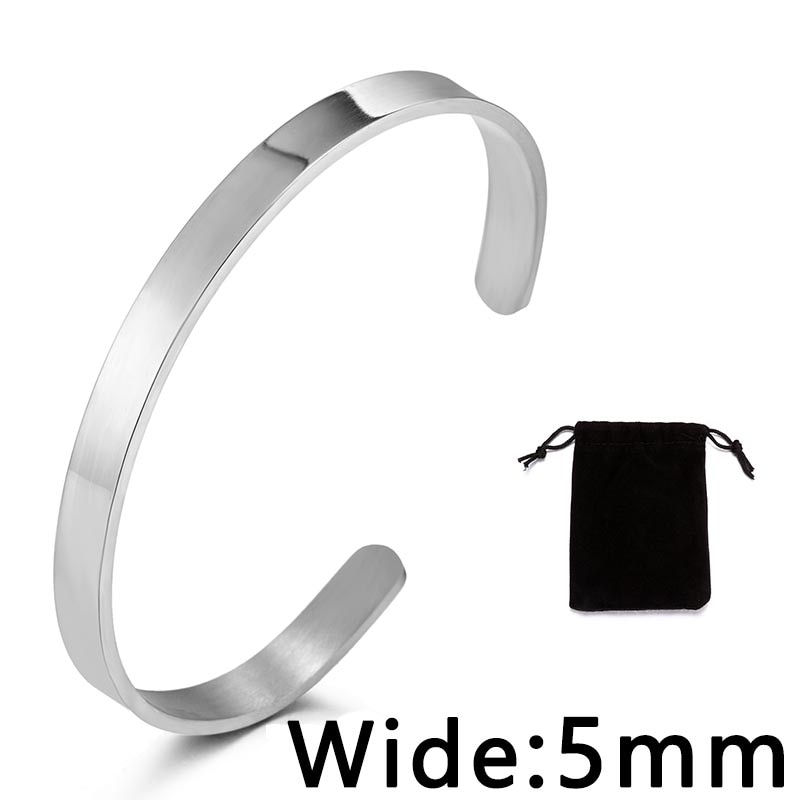 Thumbnail: Stainless Steel Pearsonalized Bracelet Name Character Letter  Engraved