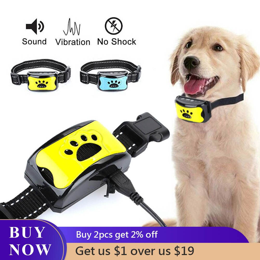 Waterproof Pet Dog Anti Bark Collar Control Train USB