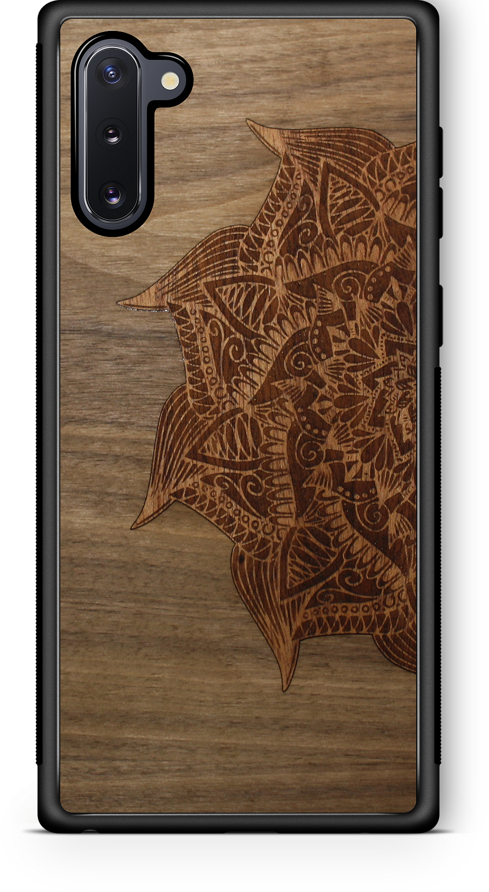 Thumbnail: Slim Wooden Phone Case (Mandala Inlay in Walnut & Cedar)