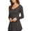 Thumbnail: Women's Long Sleeve Ribbed Shirt Handkerchief Hem Tunic Made in USA