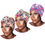 Thumbnail: 3 Pack Set of PRE-TIED Women Headwrap Turban With Rose Flower Knot Bonnet Beanie