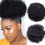 Thumbnail: 8inch Short Afro Puff Synthetic Hair Bun Chignon Hairpiece for Women Drawstring