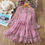 Thumbnail: 3-8 Years Kids Dress for Girls Party Navy Blue Children Clothing Shiny Sequins