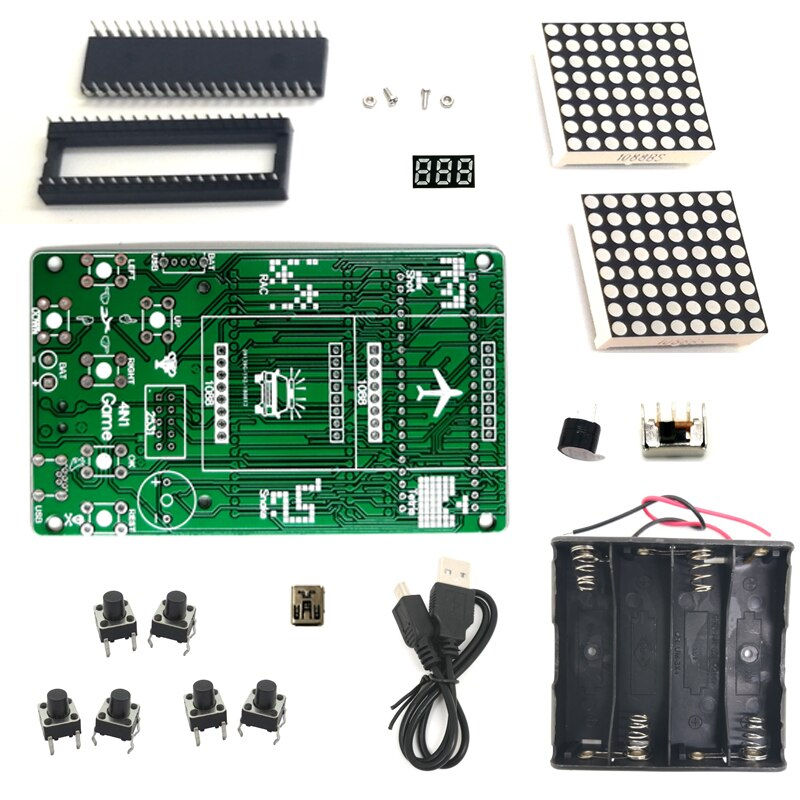 Thumbnail: Electronic DIY Kit 8x16 Dot Matrix Game Machine Diy Kit Electronic