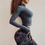 Thumbnail: 1/2 Zip Workout Crop  Long Sleeve Yoga Shirts Workout Tee Running Shirt