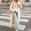 Thumbnail: Simplee Elegant Apricot Autumn Winter Women Wind Coat Office Lady Lace Up