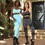 Thumbnail: Mesh Seamless Legging With Ribbing Detail - Aqua