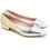 Thumbnail: Glitter Pointed Toe Ballet Flats (S/Gold)