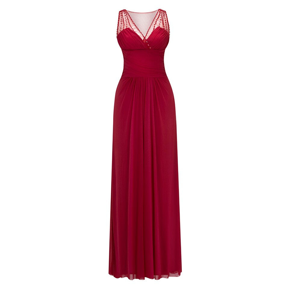 Thumbnail: Royal Blue v Neck Long Evening Dress Cheap Beading