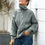 Sīktēls: Turtleneck Sweater Loose Oversized Elegant Warm Knitted Pullovers Fashion