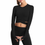 Thumbnail: Women Long Sleeve Running Shirts Exposed Navel Yoga T-Shirts Solid Sports Shirts