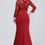 Thumbnail: Plus Size Lace Mermaid Long Evening Dress Elegant 3/4 Sleeve Gowns With Sashes