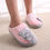 Thumbnail: Women Winter Home Fur Slippers Cartoon Cat Non-Slip Soft Warm
