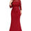 Thumbnail: Plus Size Lace Mermaid Long Evening Dress Elegant 3/4 Sleeve Gowns With Sashes