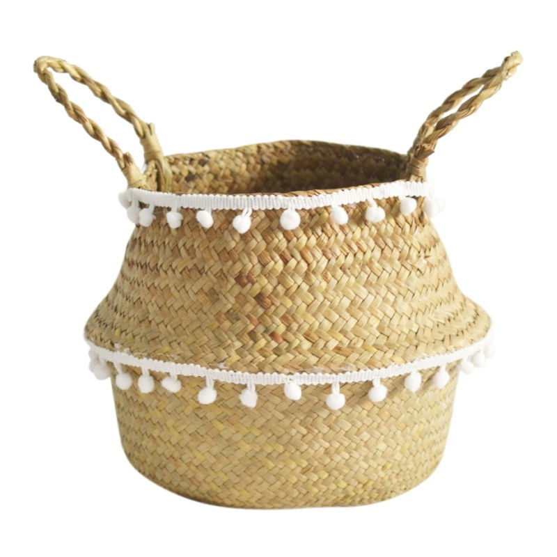 Thumbnail: Handmade Bamboo Storage Baskets Nordic Foldable Laundry Straw Wicker Rattan