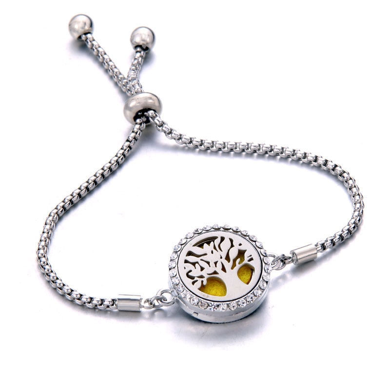 Thumbnail: Bracelet Essential Oil Diffuser Aromatherapy Locket Bracelet Tree of Life