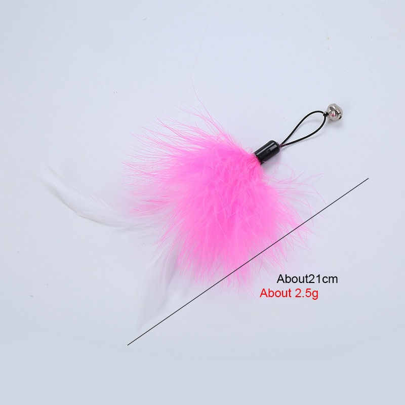 Thumbnail: Cat Toy Feather Replacement Head Interactive Plush Cat Toys Cats Stick Feather
