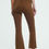 Thumbnail: High Rise Raw Hem Flared Jeans in Brown