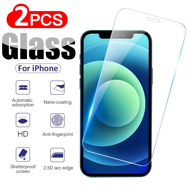 Thumbnail: 2PCS Full Cover Tempered Glass the for iPhone 7 8 6 6s Plus X Screen Protector