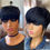 Thumbnail: Short Pixie Cut Straight Hair Wig Peruvian Remy Human Hair Wigs150% Glueless