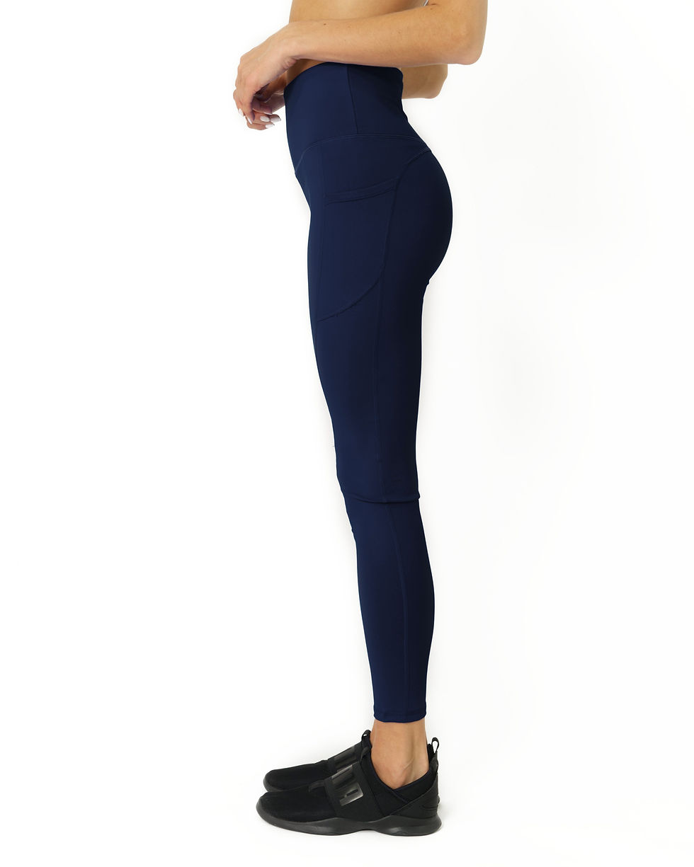 Thumbnail: High Waisted Yoga Leggings - Navy Blue