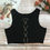 Thumbnail: Red Black White Metal Chain Sleeveless Crop Top Clubwear Adjustable Lace Up