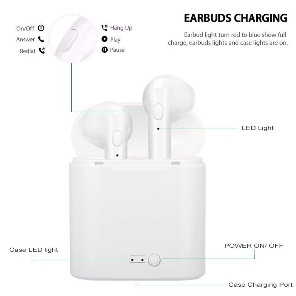 Thumbnail: I7s Tws Bluetooth 5.0 Earphones Mini Wireless Earbuds  Headset With Microphone