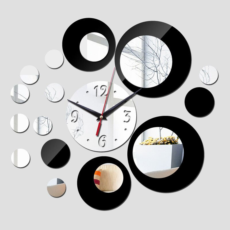 Thumbnail: Room Silver Big Flower Quartz Acrylic Wall Clock Mode Rn Design Luxury 3d