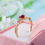 Thumbnail: Huitan Simple Heart Ring for Women Female Cute Finger Rings Romantic Birthday