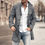 Thumbnail: Gray Trench Coat Men Mid-Long Plus Size 4XL