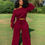 Thumbnail: Long-Sleeved Tops Empty Loose Wide-Leg Pants Two-Piece