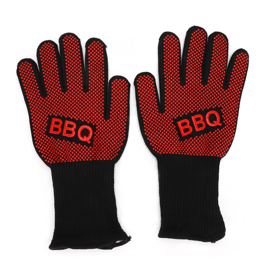 800 Degress Heat Resistant Fire Gloves Flame Retardant Antiskid Fireproof Grill
