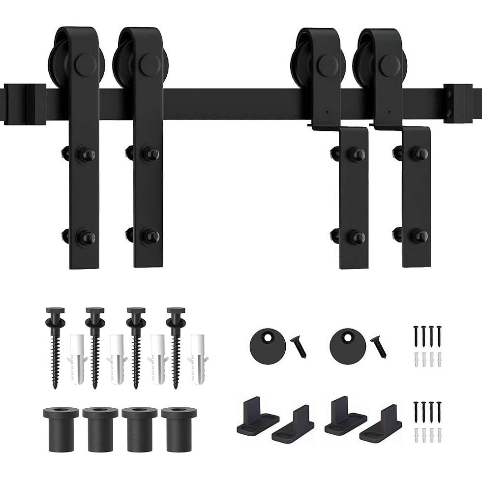 Thumbnail: Gifsin Bypass Sliding Barn Door Hardware Track Bent Hanger System 4-9.6ft