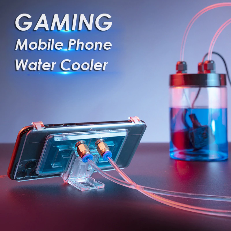 Thumbnail: Universal Mobile Phone Water Cooling Radiator Adjustable Portable Fan Holder