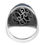 Thumbnail: Blue TigerEye Stone 925 Sterling Silver Men's Ring With Tughra on Sides Silver
