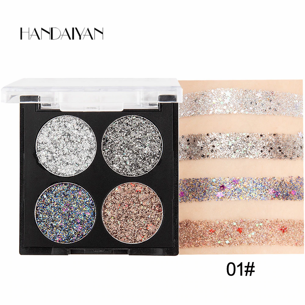 Thumbnail: Professional 4 Colors Glitter Eyeshadow Palette Waterproof Makeup Beauty