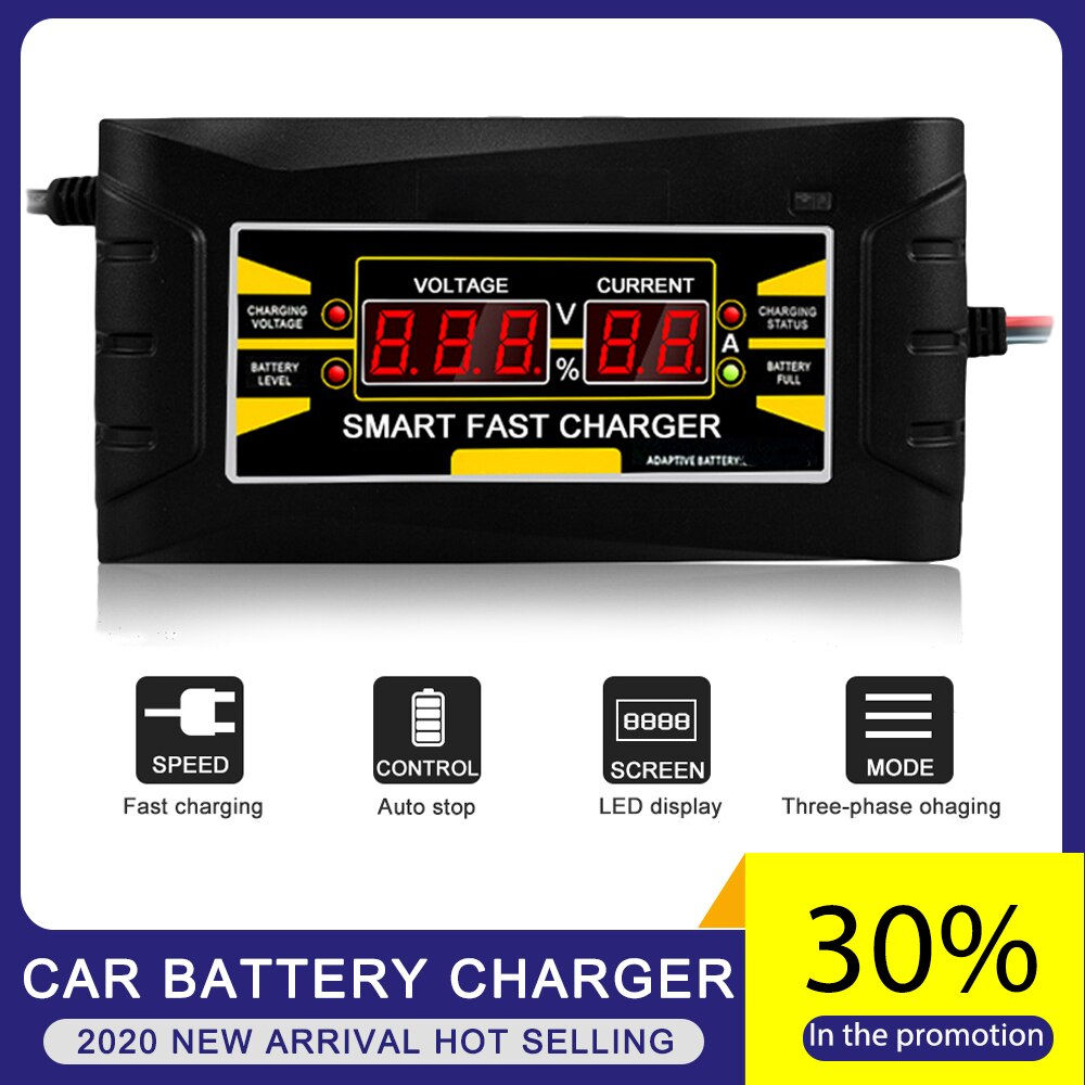 Car Battery Charger 12V 6A 10A Car Moto Full Automatic Smart Power Charging