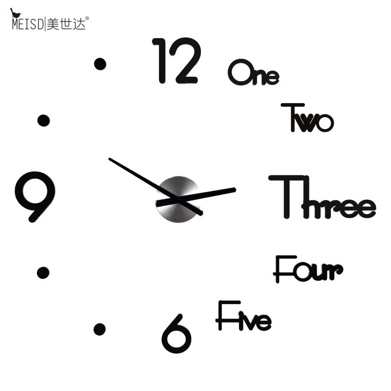 Thumbnail: Large Wall Clock Creative DIY Mirror Stickers Wall Watch Modern Quartz Clocks