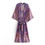 Thumbnail: Vintage Chic Women Purple Floral Print Sashes Bohemian Kimono Ladies v Neck
