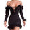 Thumbnail: Mini Dress Hollow Out Corset Ruffles Ruched Strapless Long Sleeve Bodycon