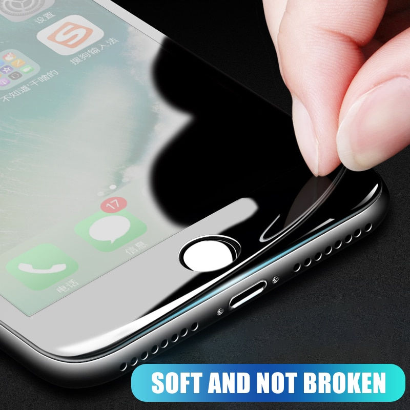 Thumbnail: 9D Curved Edge Full Cover Tempered Glass for iPhone 7 8 6 6S Plus