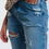 Thumbnail: Mid Wash Denim Ripped Straight Jeans