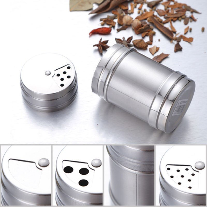 Thumbnail: Salt Sugar Bottle Rotating Cover Multi-Purpose Stainless Steel 1Pcs