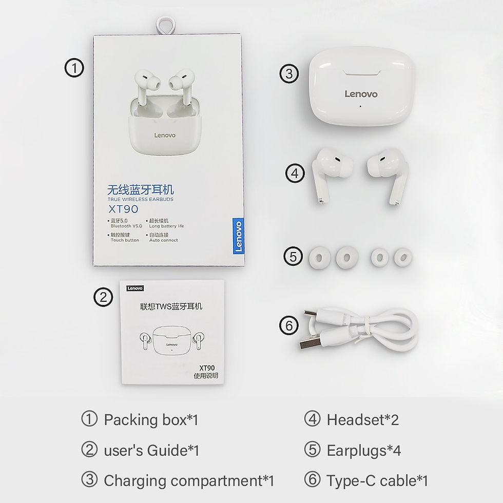 Thumbnail: Original Lenovo XT90 TWS True Wireless Bluetooth 5.0 Earphones Touch Control