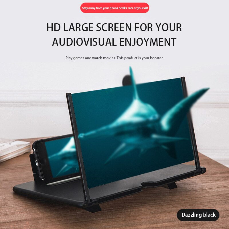 Thumbnail: 12 Inch Mobile Phone Screen Amplifier 3D High Definition Phone Magnifier Folding