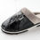 Thumbnail: Leather Thick With Plush Home Waterproof Flats Warm Shoes Non-Slip Slippers