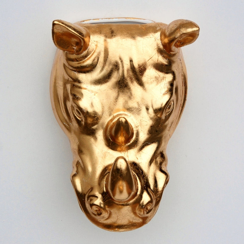 Thumbnail: RHINO Gold Gilded Wall Planter